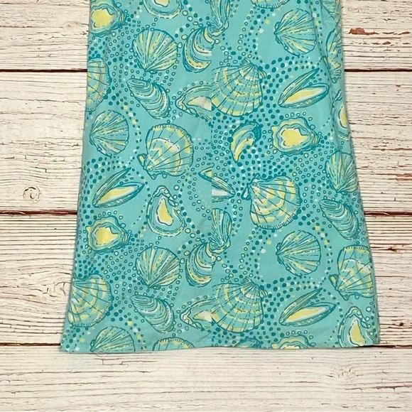 Lilly Pulitzer Little Lilly Jumper Shift Dress Teal Clam Print Sz 7 - Picture 11 of 12